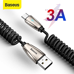 Оригінальний Кабель Baseus Elbow USB Type-C Cable LED Charge 3A для заряджання і передачі даних (1 метр) Синій