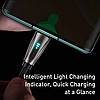 Оригінальний Кабель Baseus Elbow USB Type-C Cable LED Charge 3A для заряджання і передачі даних (1 метр) Синій, фото 10