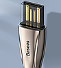 Оригінальний Кабель Baseus Elbow USB Type-C Cable LED Charge 3A для заряджання і передачі даних (1 метр) Синій, фото 11