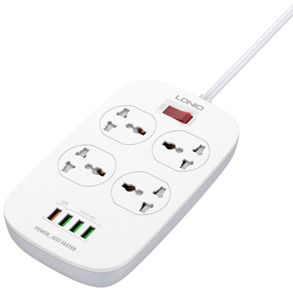 Сетевой фильтр-удлинитель Ldnio SC4407 на 4 розетки 4USB 2 м White (N119584)