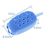 Двостороння силіконова мочалка-масажер для тіла Silica Gel Bath Brush рожева, фото 6