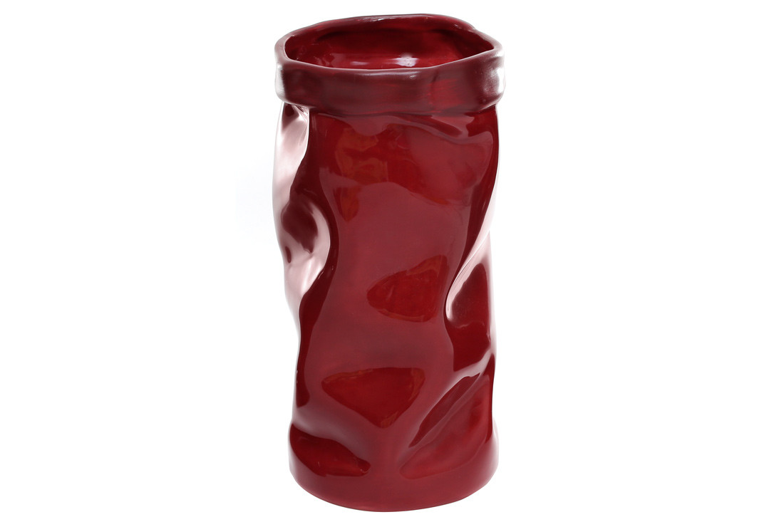 Ваза керамічна Ілюзія, 18.8см, колір - бордо глянець з матовим обідком ТОВАР ВІД ВИРОБНИКА