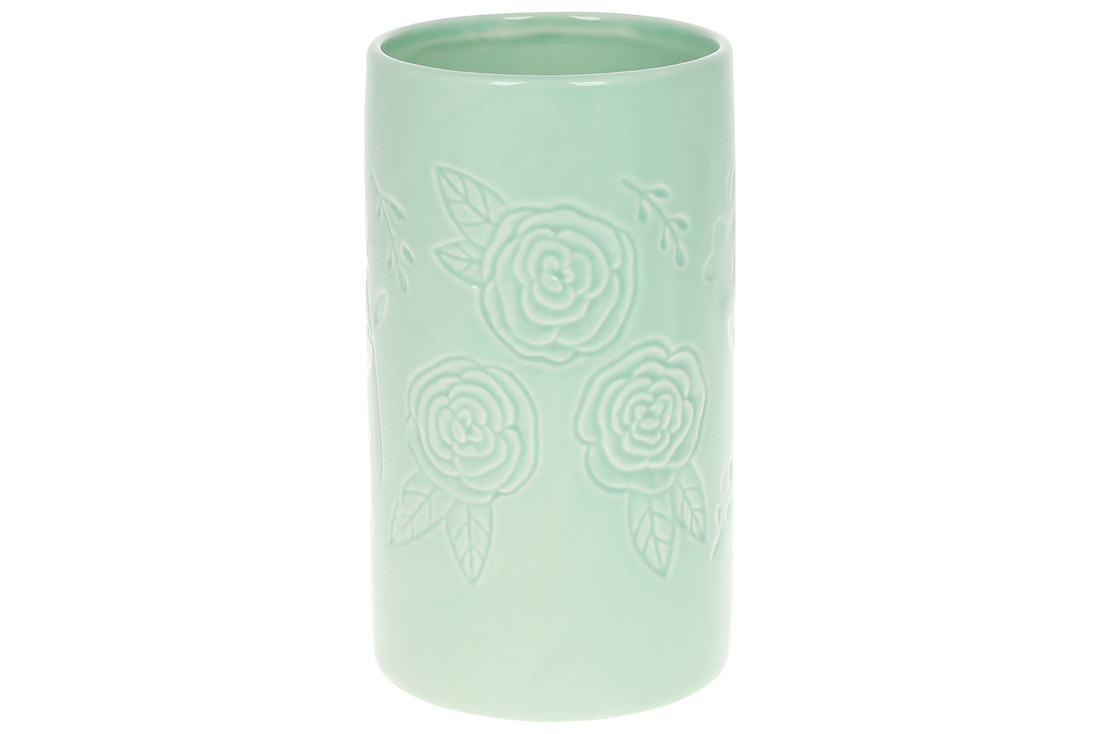 Ваза керамічна 19см, колір - зелена м'ята ТОВАР ВІД ВИРОБНИКА