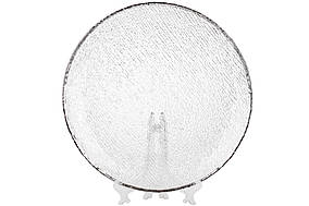 Тарілка сервірувальна Margaret, 33см, рельєфне прозоре скло зі срібною - 4 шт УПАКОВКА ТОВАР ВІД ВИРОБНИКА