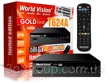 Тюнер Т2 World Vision T624A + навчаний пульт