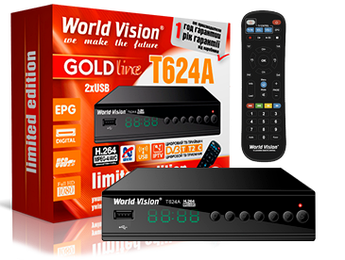 Тюнер Т2 World Vision T624A + навчаний пульт