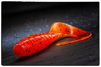 Силіконова приманка Fishup Mighty Grub 4.5" #049 Orange Pumpkin/Black