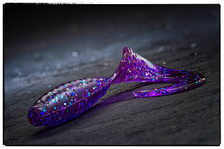 Силіконова приманка Fishup Fancy Grub 2.5" #060 Dark Violet/Peacock & Silver