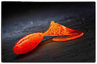 Силиконовая приманка Fishup Fancy Grub 2.5" #049 Orange Pumpkin/Black