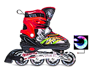 Ролики SCALE SPORTS LF 907 червоно-чорні р.31-34 (18 см-20,5см)