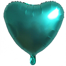 Фольгована куля Серце матова зелена