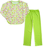 Пижама для девочки 'Полянка", цвет салатовый, рост 128