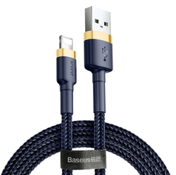 Кабель для зарядки Lightning Apple iphone BASEUS Cafule Cable 100см |2.4A| Чорно-Cиній CALKLF-BV3