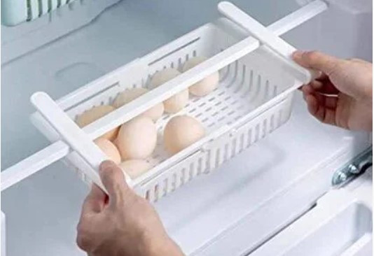 Розсувний пластиковий контейнер для зберігання продуктів в холодильнику Storage rack зелений, фото 1