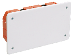 Коробка розподільна 172х96х45мм для порожніх стін, саморізами і кришкою КМ410026, доза