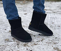 Мужские угги Ugg натуральная замша черные Ug0035