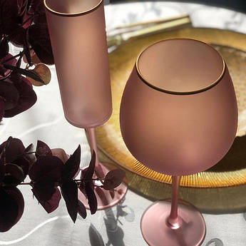 Набір келихів DS Lady Pink для вина 625 мл 4 шт Рожевий матовий