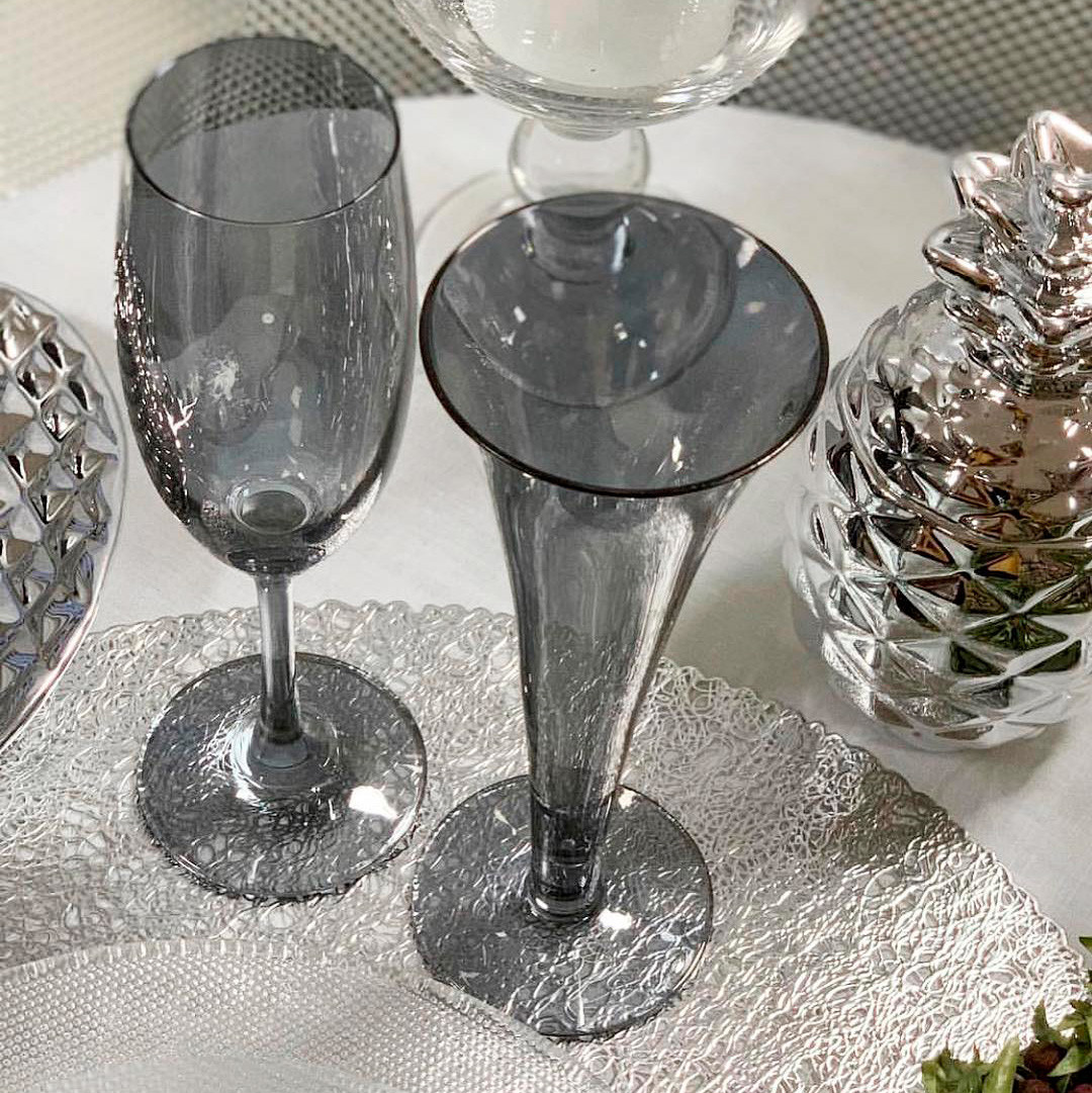 Набір келихів DS Mercury для шампанського 150 мл 6 шт Чорний, фото 1