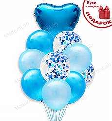 Повітряні кульки "Crystal Blue", Італія, (10шт.)