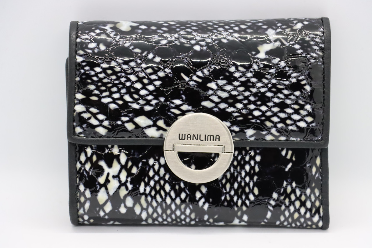 Жіночий шкіряний гаманець Wanlima 11045340663 Black/White