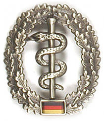 Беретный значок Бундесверу Армійська медична служба Barettabzeichen orig. Bw Metall Sanitätstruppe