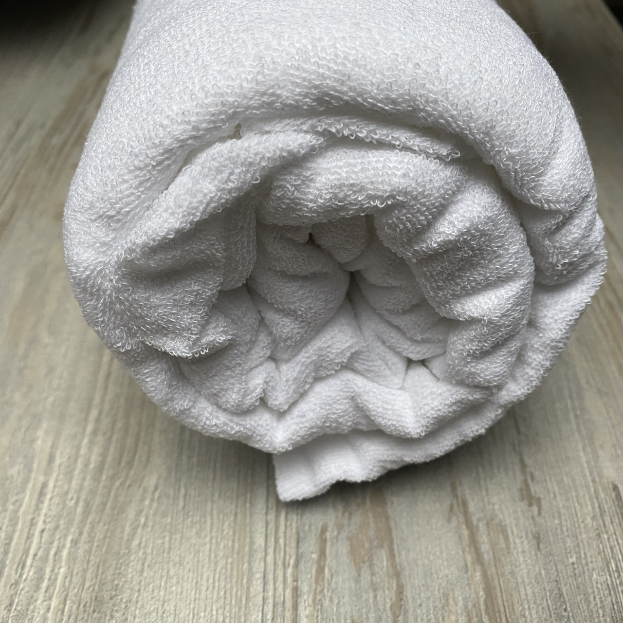 Простирадло на гумці махрове 200*220+25 см. Наматрацник на гумці Колір — Білий, фото 1