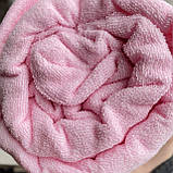 Махрове простирадло на гумці 180*200+25см. Наматрацник на резинці Колір - Рожевий, фото 2