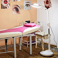 Лампа-лупа світлодіодна косметологічна Лампа-лупа на штативі для косметолога підлогова Гофра 5 діоптрій
