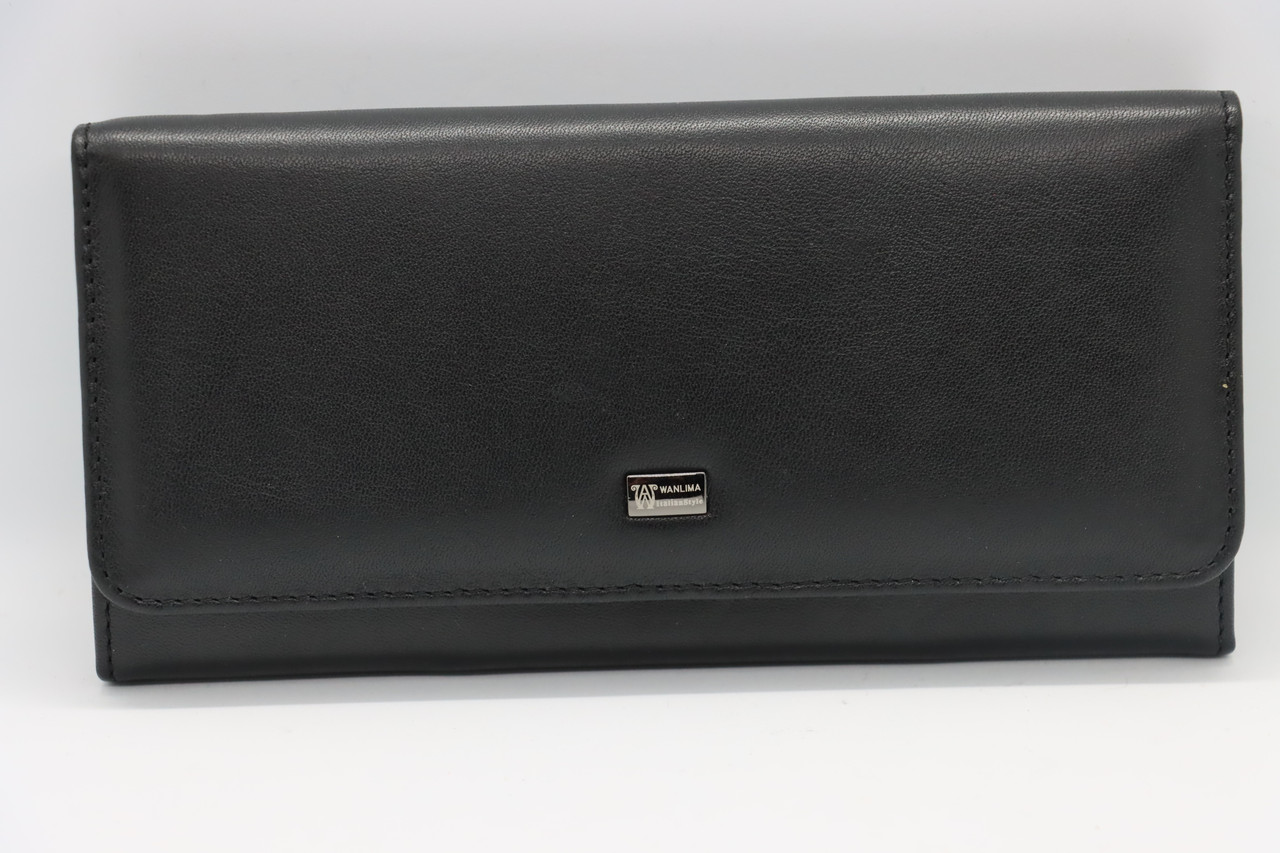 Жіночий шкіряний гаманець Wanlima 50044076 Black