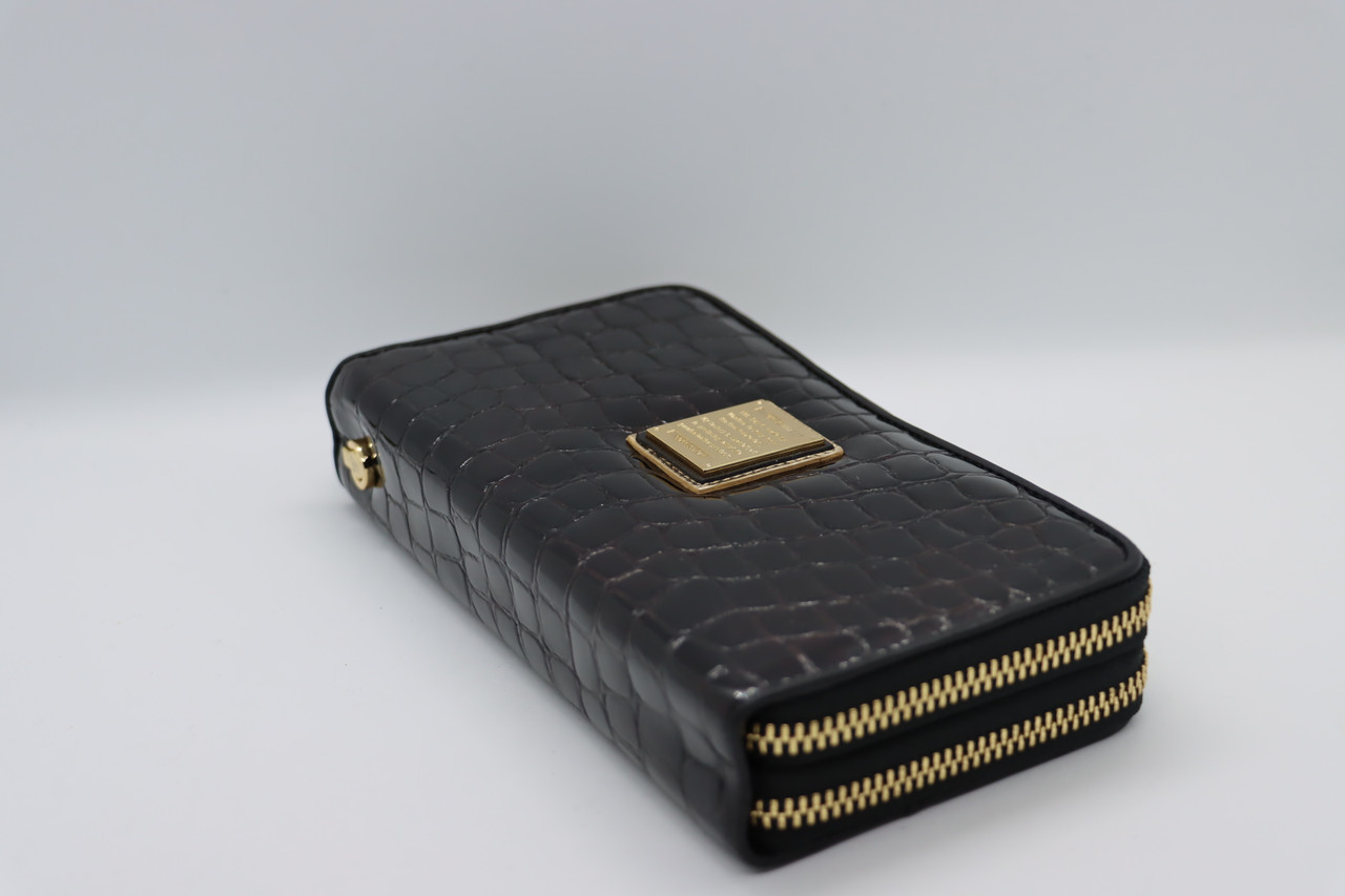 Жіночий шкіряний гаманець Wanlima 82022679998 Black/Gray
