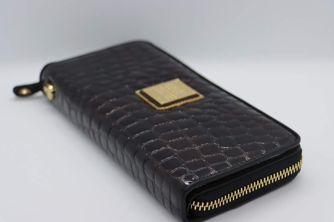 Жіночий шкіряний гаманець Wanlima 82022679997 Black/Gray