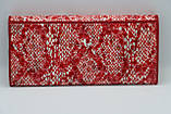 Жіночий шкіряний гаманець Wanlima 11045340661b2 Red/White, фото 2