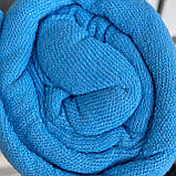 Простирадло на гумці махрова 90*200+25см Колір - яскраво синій, фото 2