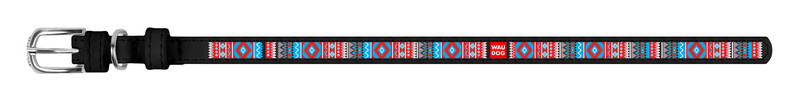Нашийник WAUDOG Design Етно шкіра чорний 37371 (4823089310367)
