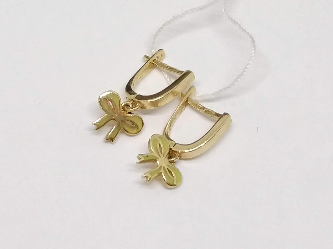 Золоті сережки з емаллю. 105526ЕР