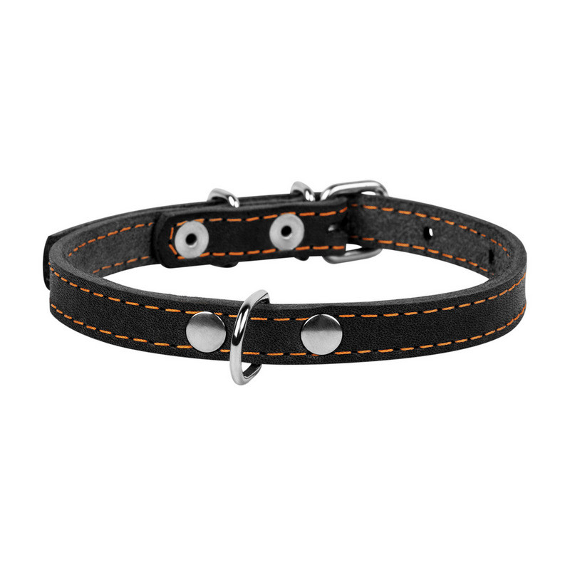 Нашийник одинарний CoLLaR шкіра чорний 00151 (4820082491598)
