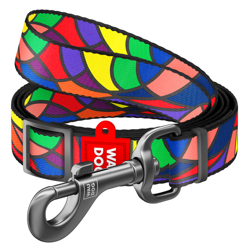 Повідець WAUDOG Nylon Вітраж нейлон різнобарвний регульований 5329 (4823089325569)