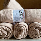 Простирадло на гумці махрова 180*200+25см. Наматрацник на резинці Колір - Бежевий, фото 2