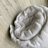 Простирадло на гумці махрове 200*220+25 см. Наматрацник на гумці Колір — Білий, фото 3