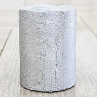 Світлодіодна свічка нічник сріблястий віск h10d7.5см Гранд Презент 8323800