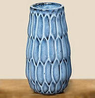 Ваза Акварель керамика синий h15см d9.5см 1005974