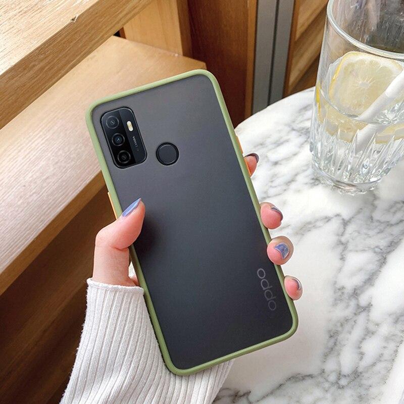 Протиударний матовий чохол для Oppo A53 хакі бампер