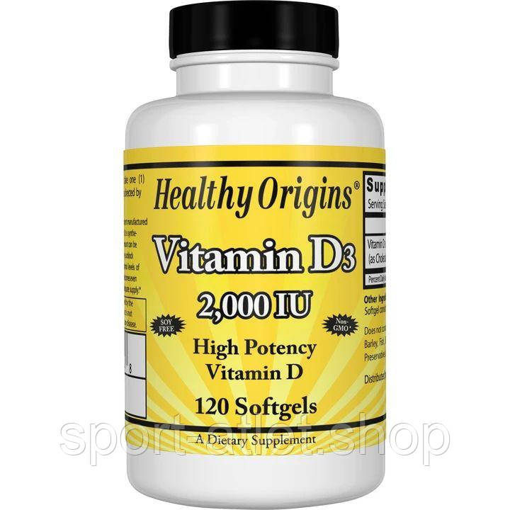 Вітаміни та мінерали Healthy Origins Vitamin D3 2000 IU, 120 капсул