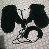 Норкові рукавиці, рукавиці норкові. Хутряні рукавиці з хутра норки чорні, фото 5