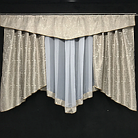 Готова завіска з ламбрекеном <unk> Завіса 250x180 <unk> Завіска з ламбрекеном <unk> Колір-Бежевий