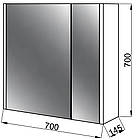 Дзеркальна шафа ЮВВІС у ванну кімнату 70 см ЕЛЬБА, фото 6