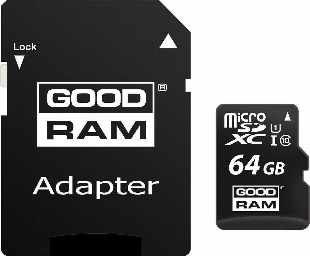 Картка пам'яті MicroSDXC 64 GB GoodRam class 10 UHS-I + adapter SD (M1AA-0640R12), фото 1