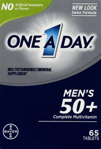 BAYER One-A-Day Men's 50 Plus Complete Multivitamin Вітаміни для чоловіків 50+, 65 таблеток