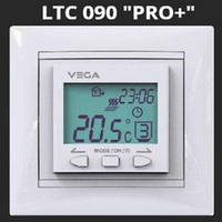 Терморегулятор VEGA LTC 090 БІЛИЙ під ASFORA SCHNEIDER, для теплої підлоги, термостат програмований, датчик