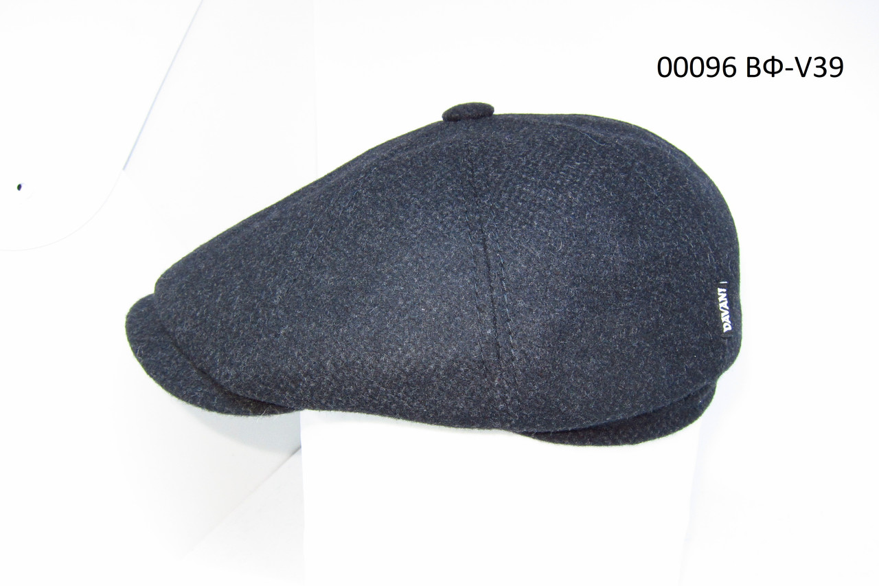 Чоловіча кепка восьмиклинка чорна з вушками DAVANI 00096, фото 1